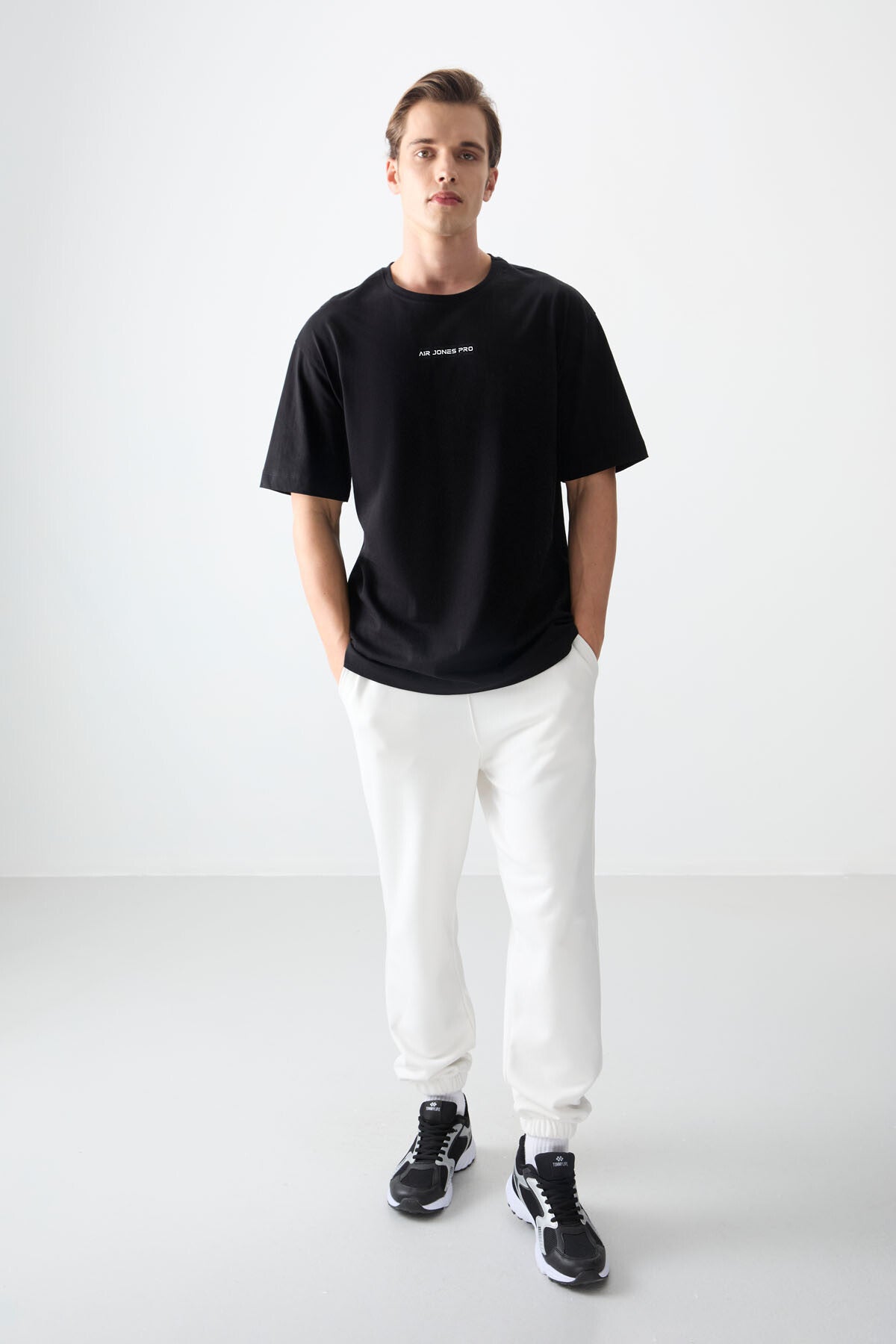 T-shirt homme oversize à imprimé, coupe ample, en coton 100% épais et doux - 88354