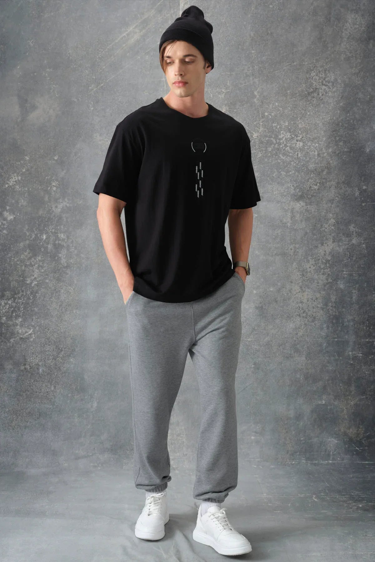 T-shirt homme oversize imprimé en coton épais 100 % au toucher doux- 88355 - Justyol