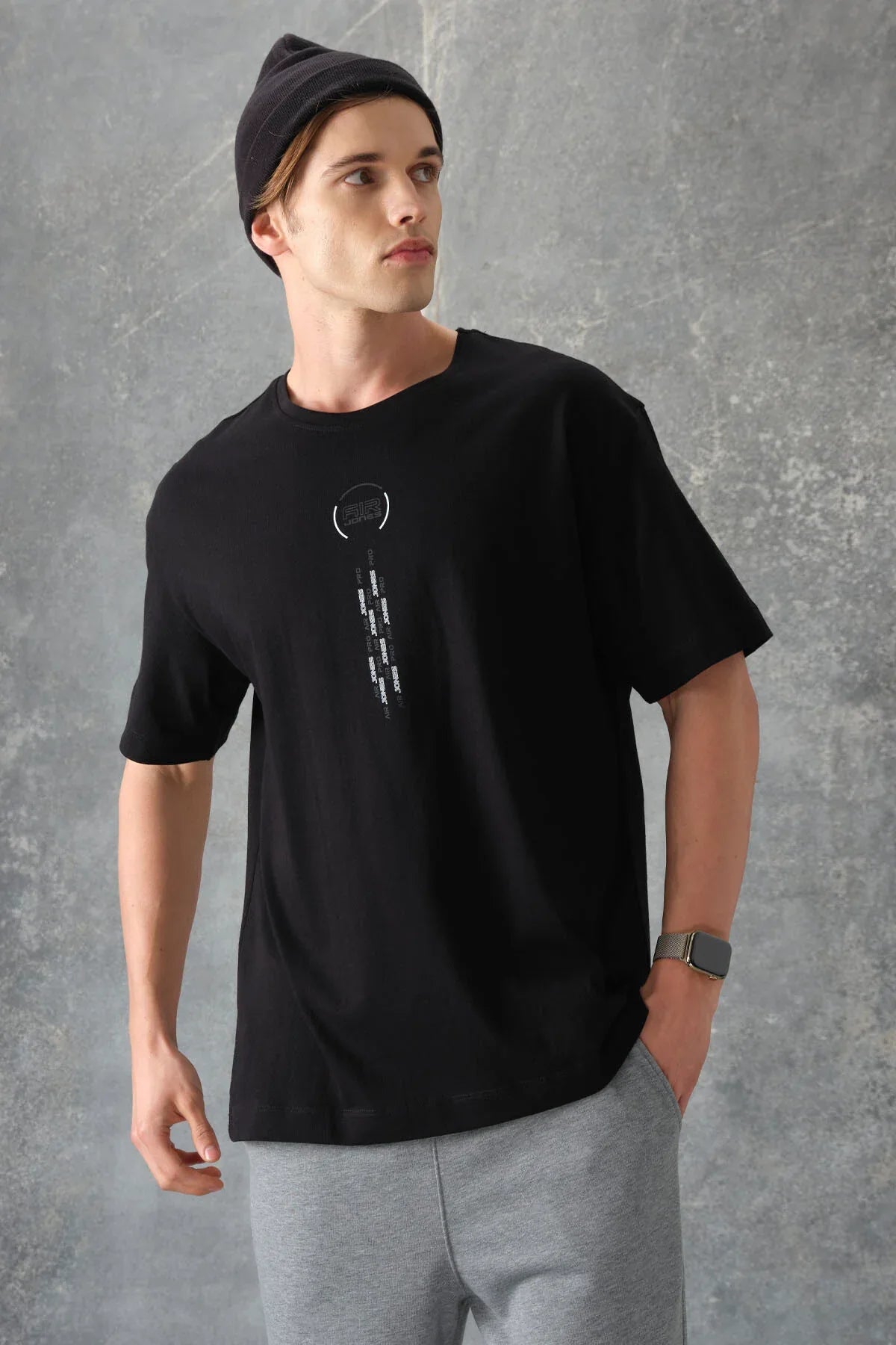 T-shirt homme oversize imprimé en coton épais 100 % au toucher doux- 88355 - Justyol