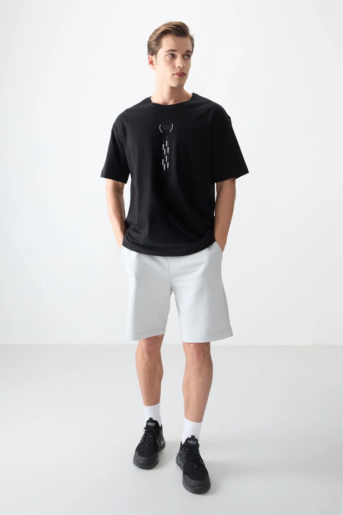 T-shirt homme oversize imprimé en coton épais 100 % au toucher doux- 88355 - Justyol