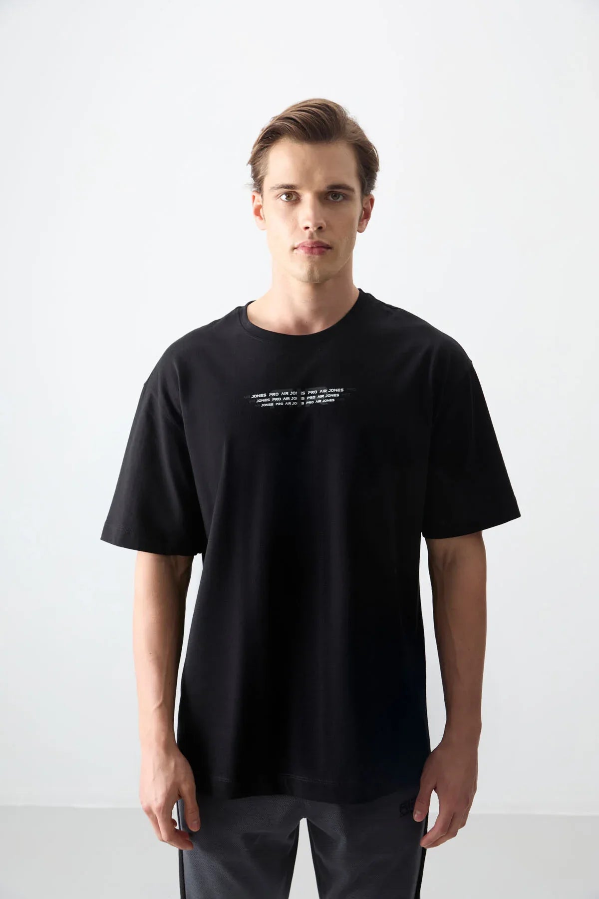 T-shirt homme oversize imprimé en coton épais 100 % au toucher doux - 88356 - Justyol