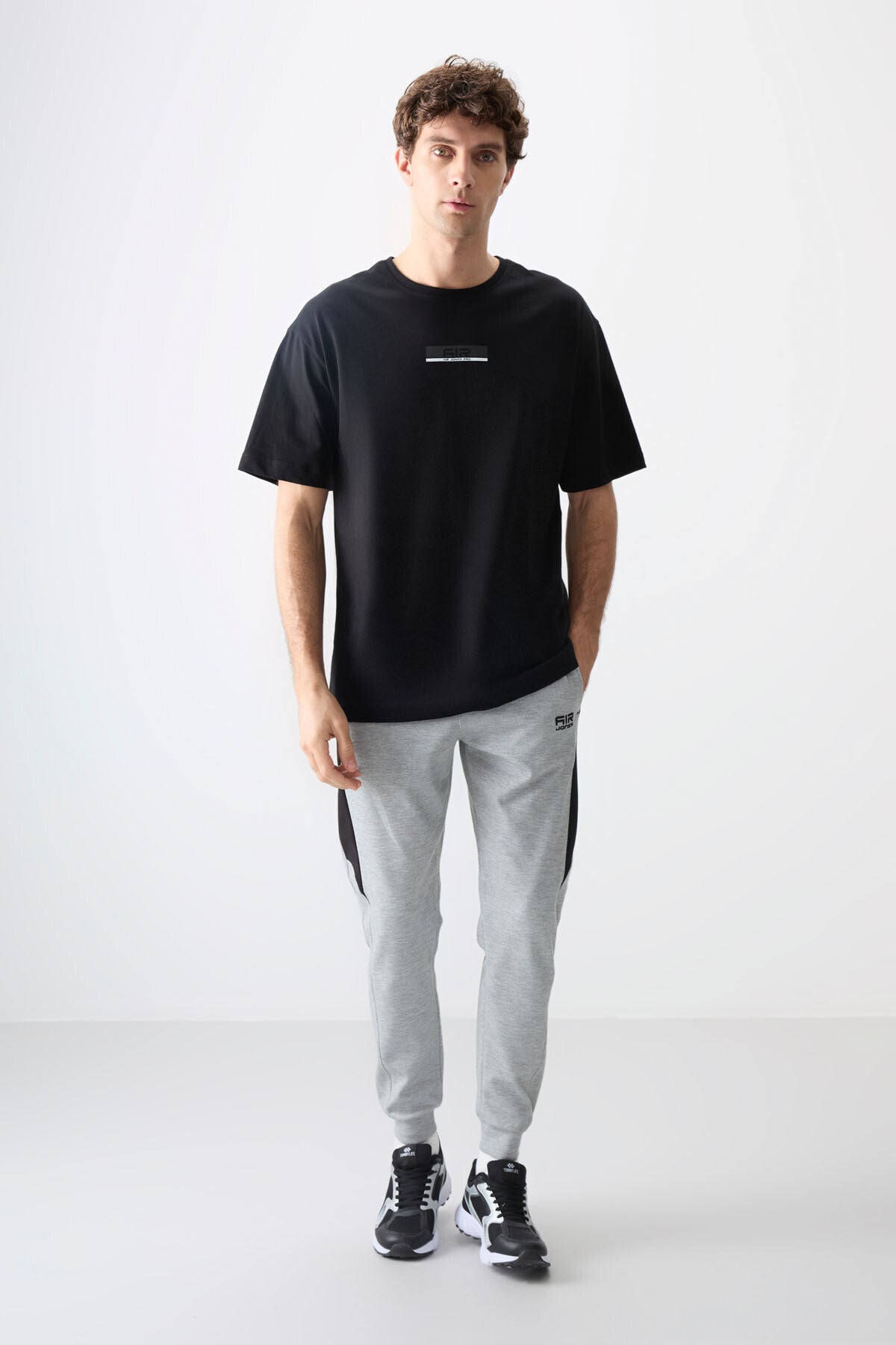 <tc>T-shirt pour homme en 100 % coton, épais et à texture douce, oversize avec impression - 88359</tc>