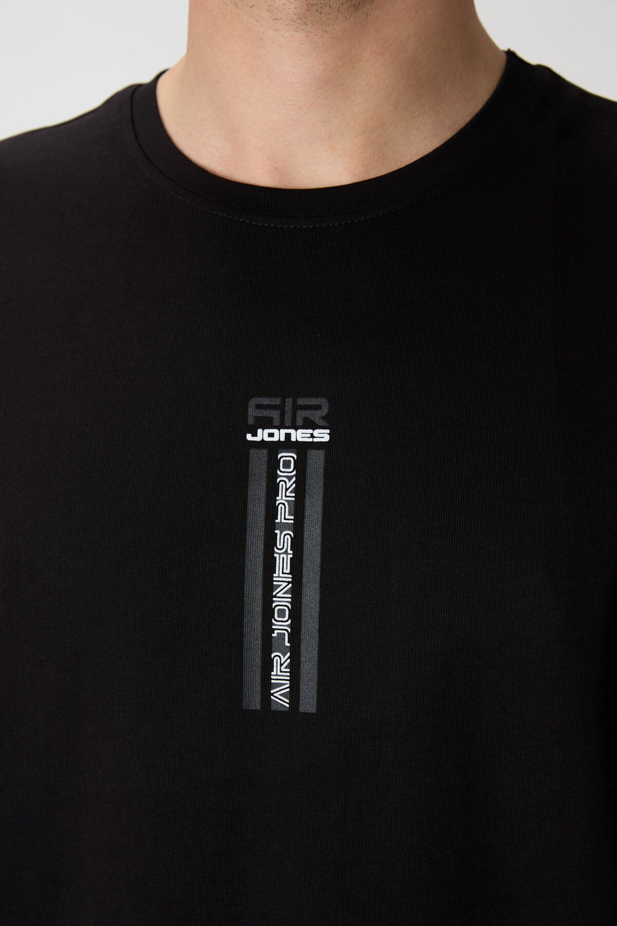 %100 pamuk kalin yumuşak dokulu oversize fit baskili erkek t-shirt - 88360 - Justyol