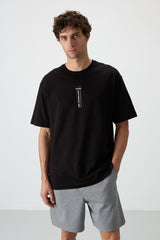 <tc>T-shirt pour homme en 100 % coton, épais et à texture douce, oversize avec impression - 88360</tc>