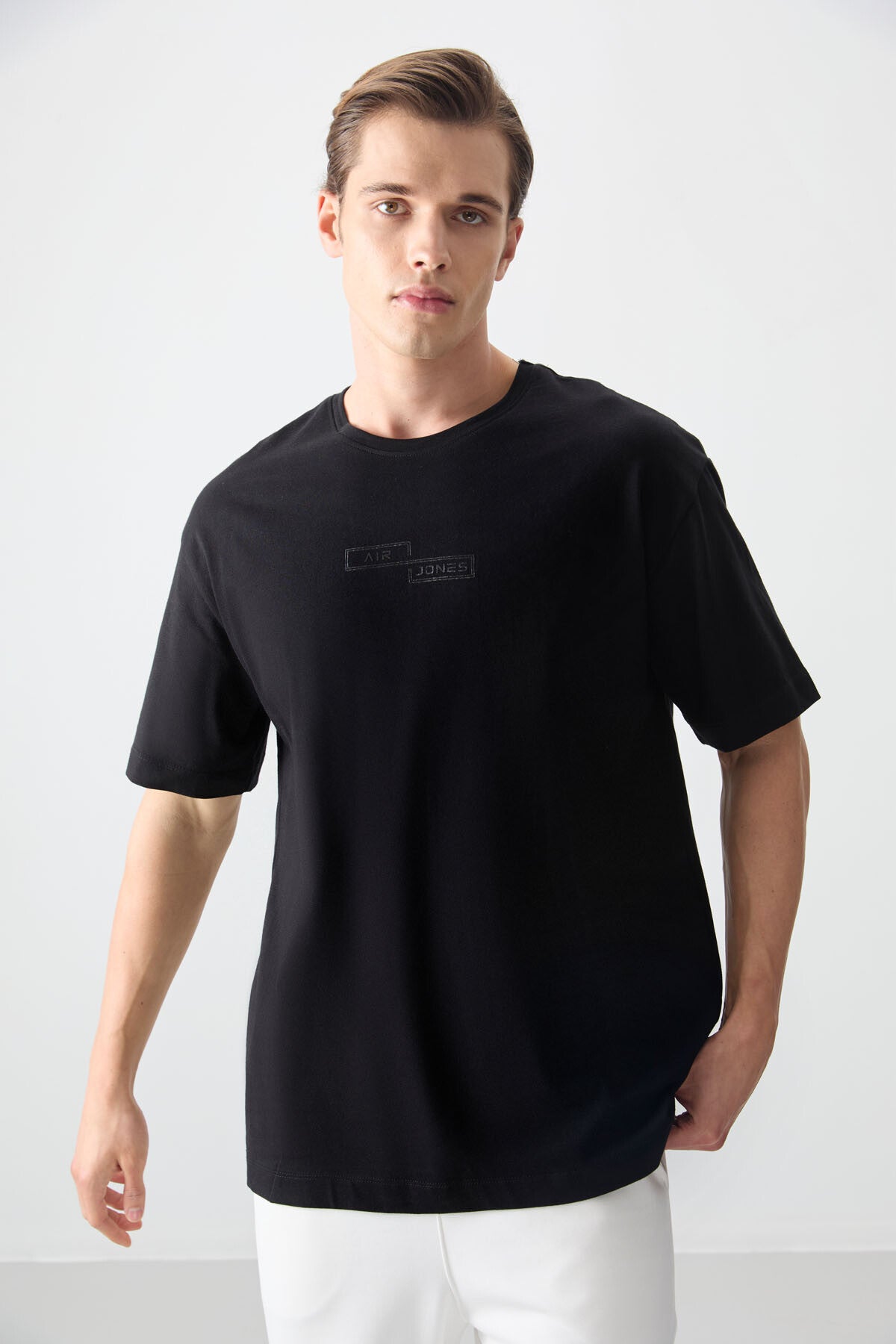 <tc>T-shirt pour homme en 100 % coton, épais et à texture douce, oversize avec impression - 88361</tc>