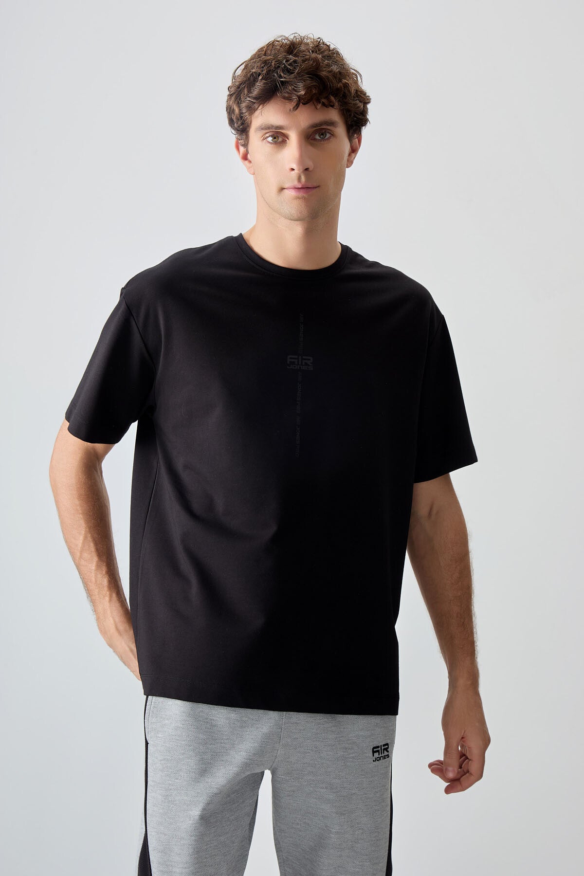 <tc>T-shirt pour homme en coton, épais et à texture douce, oversize avec impression - 88373</tc>