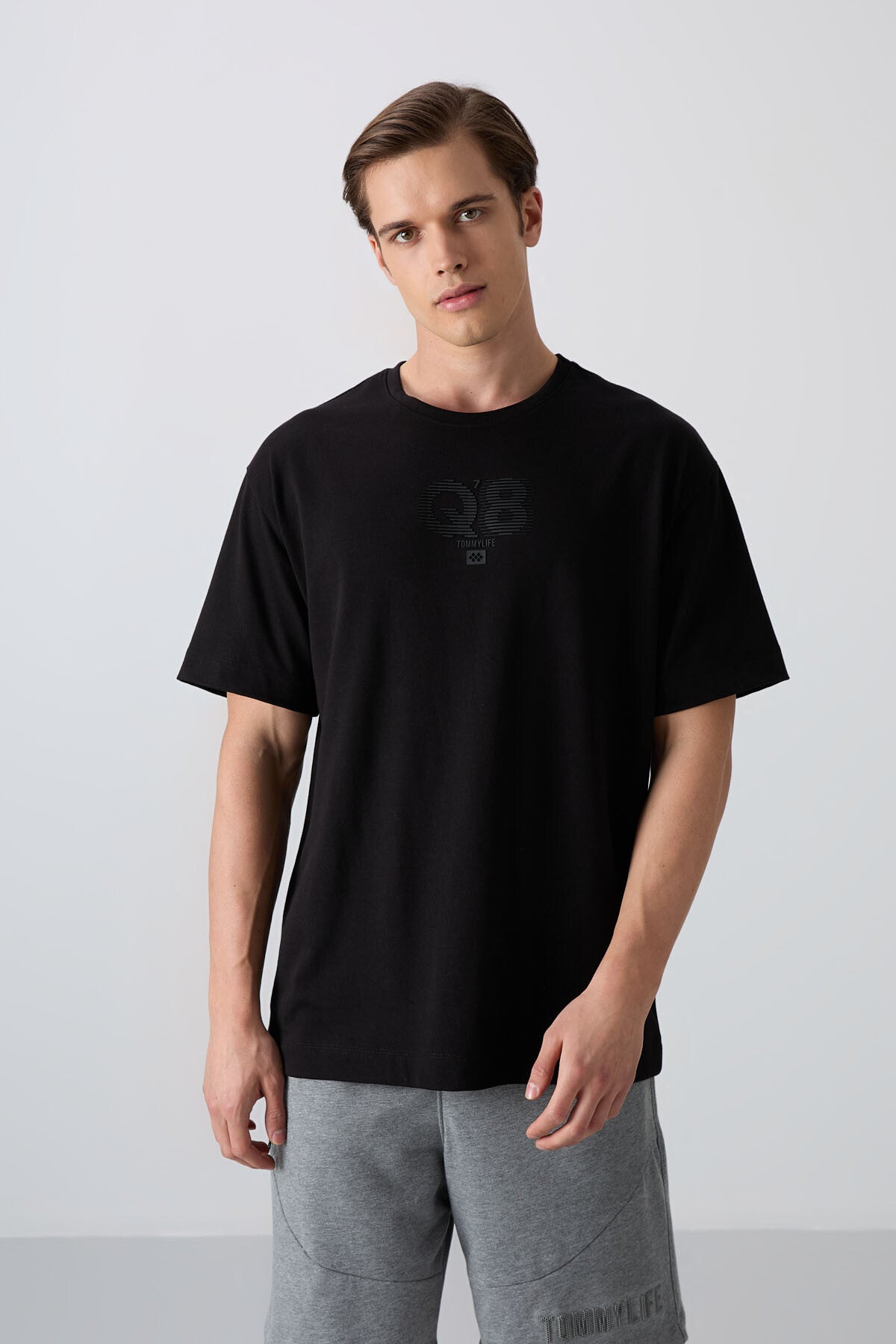 <tc>T-shirt homme en coton avec texture épaisse et douce, coupe oversize avec impression - 88333</tc>