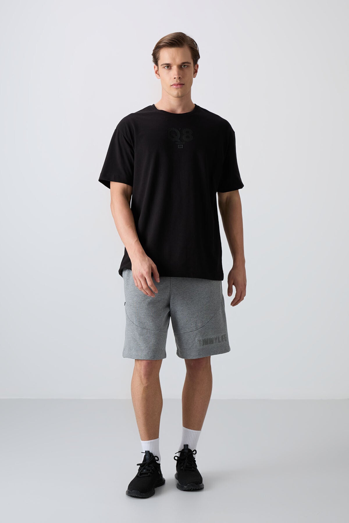 <tc>T-shirt homme en coton avec texture épaisse et douce, coupe oversize avec impression - 88333</tc>