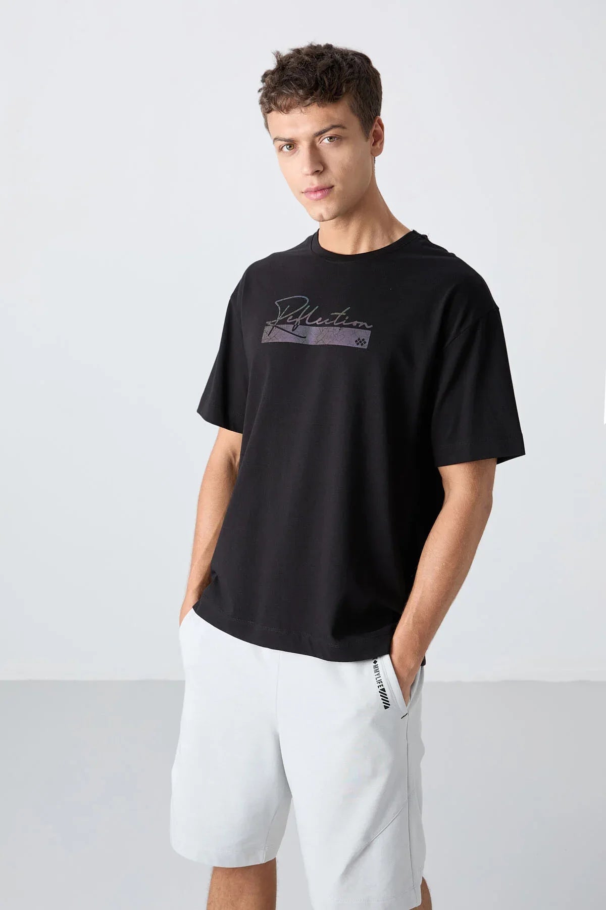 T-shirt homme oversize en coton épais avec imprimé - 88334 - Justyol