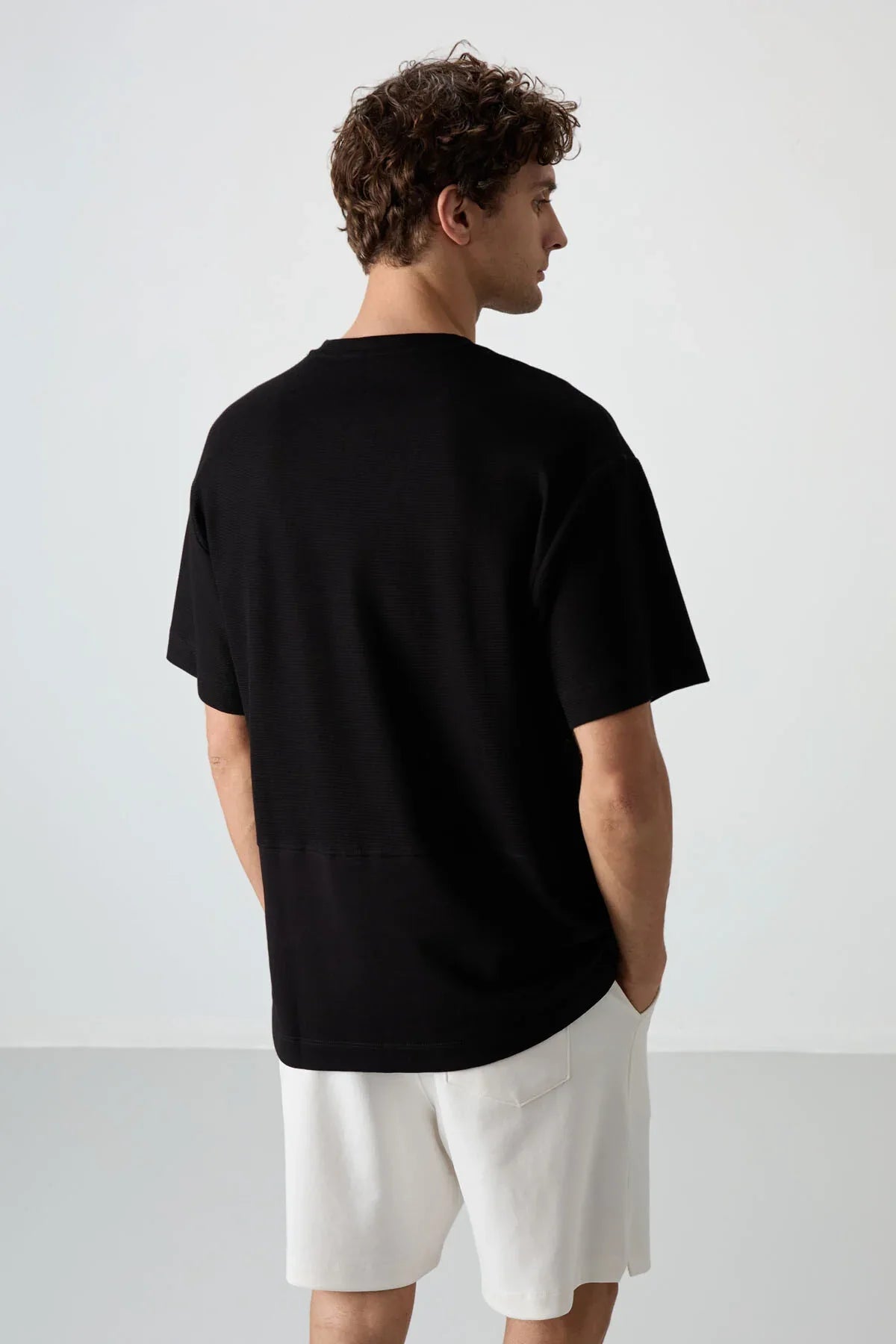 t‑shirt oversize homme coton épais texturé- 88337 - Justyol