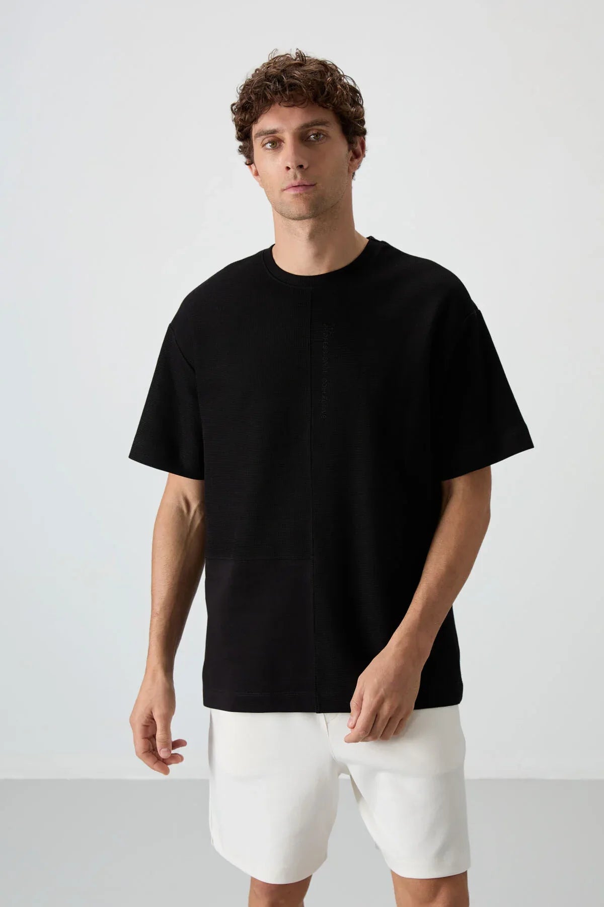 t‑shirt oversize homme coton épais texturé- 88337 - Justyol