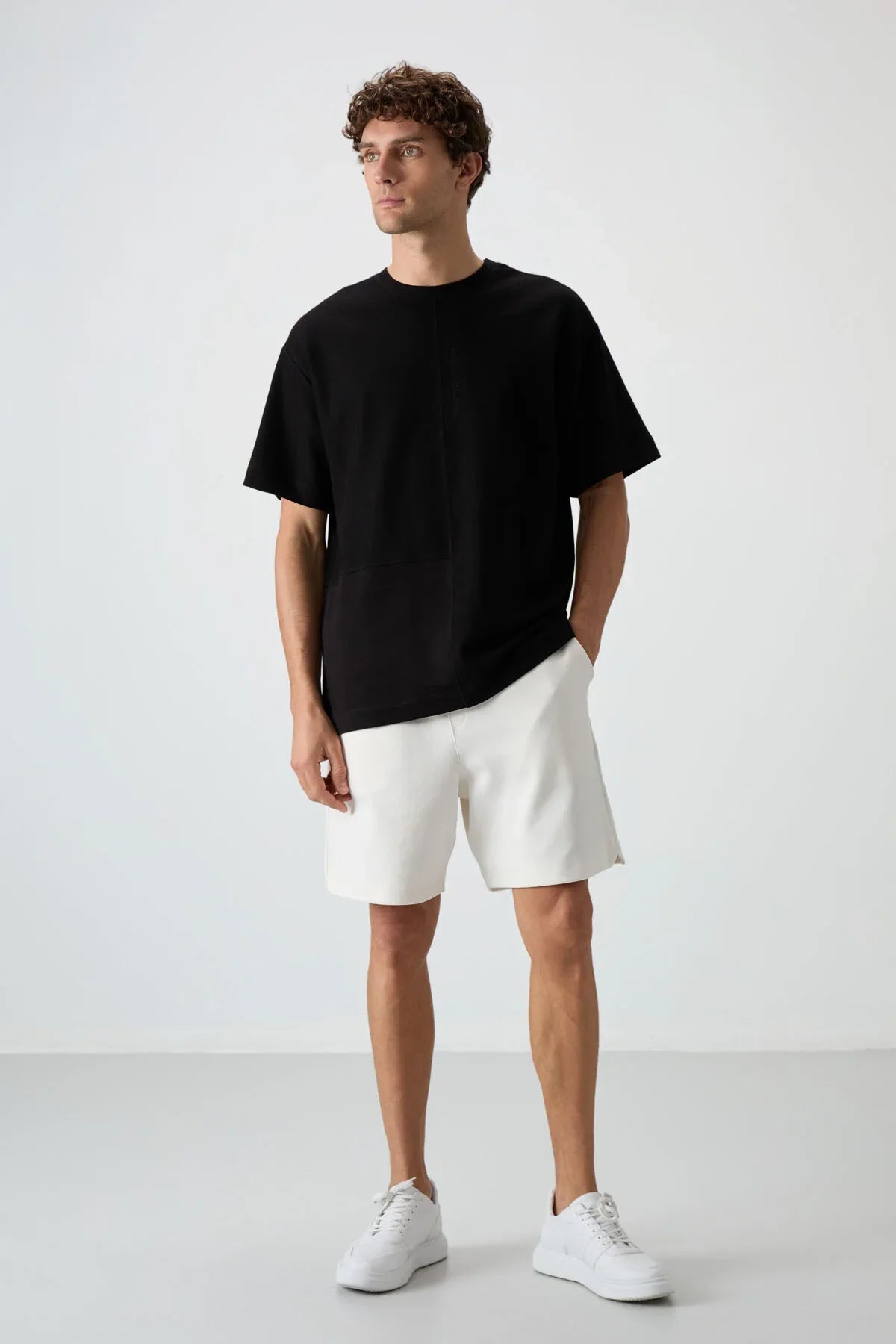 t‑shirt oversize homme coton épais texturé- 88337 - Justyol