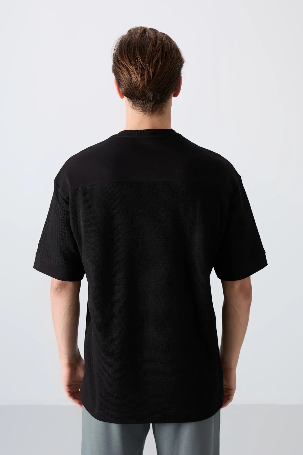T-shirt homme oversize basic en coton épais à texture marquée - 88340 - Justyol