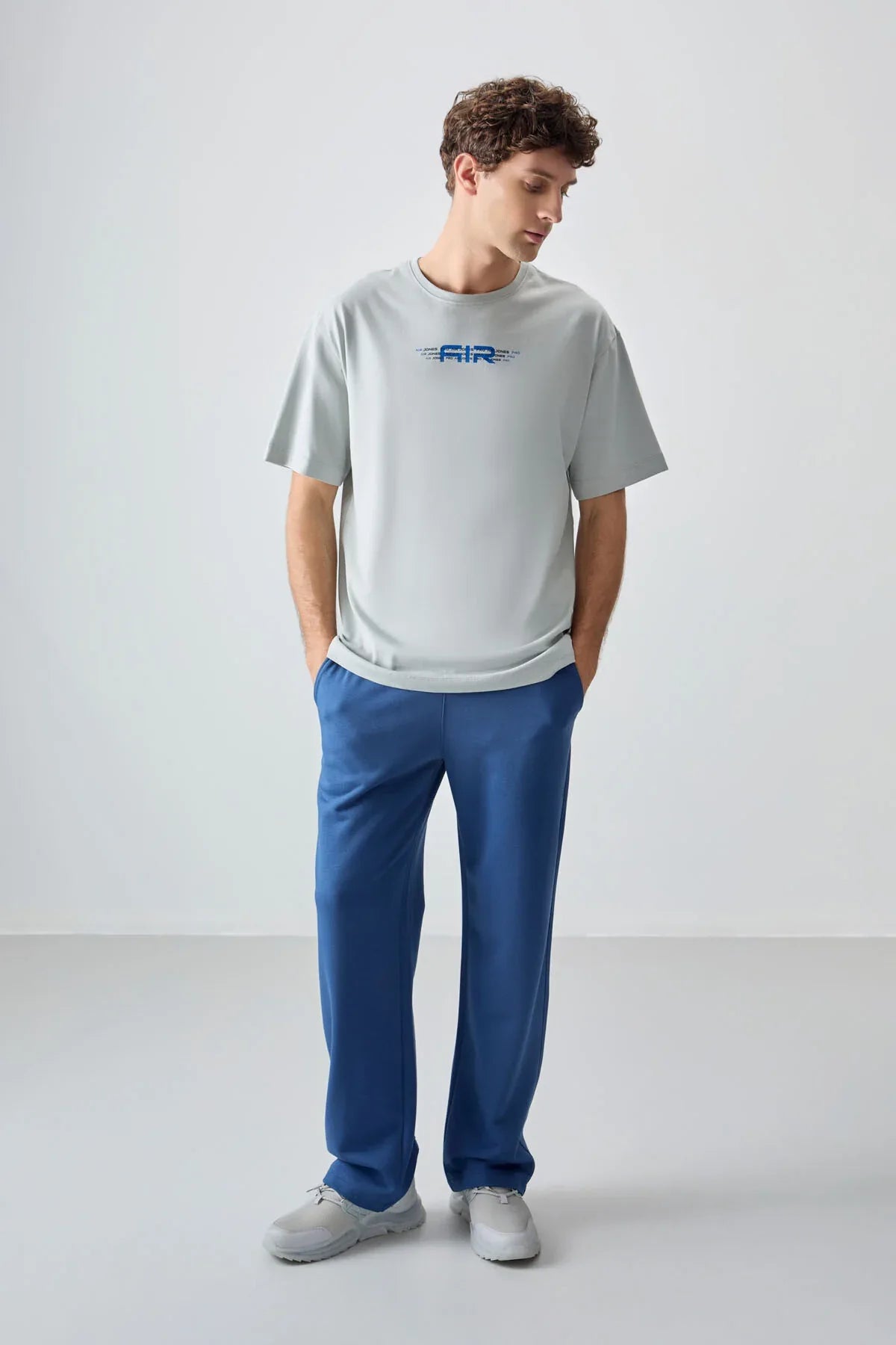 T-shirt homme oversize imprimé en coton épais 100 % au toucher doux - 88356 - Justyol