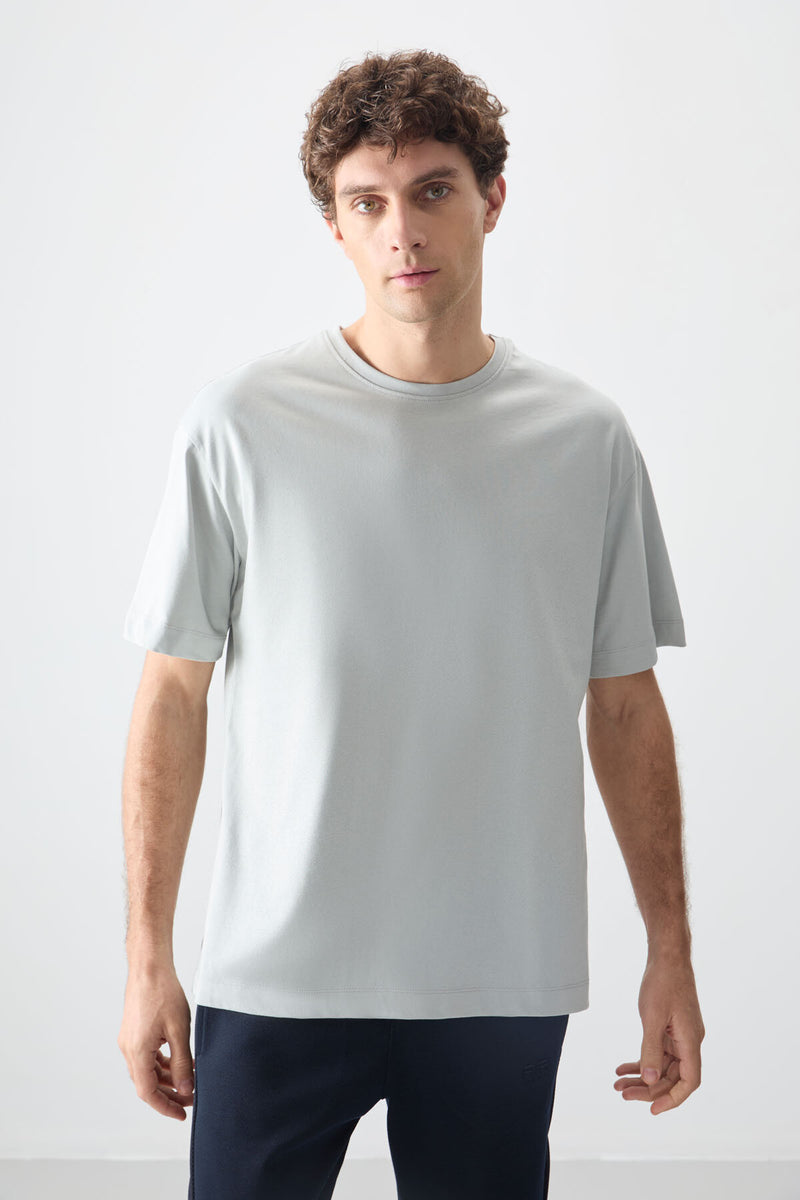 T-shirt Homme Basique Oversize en Coton Doux