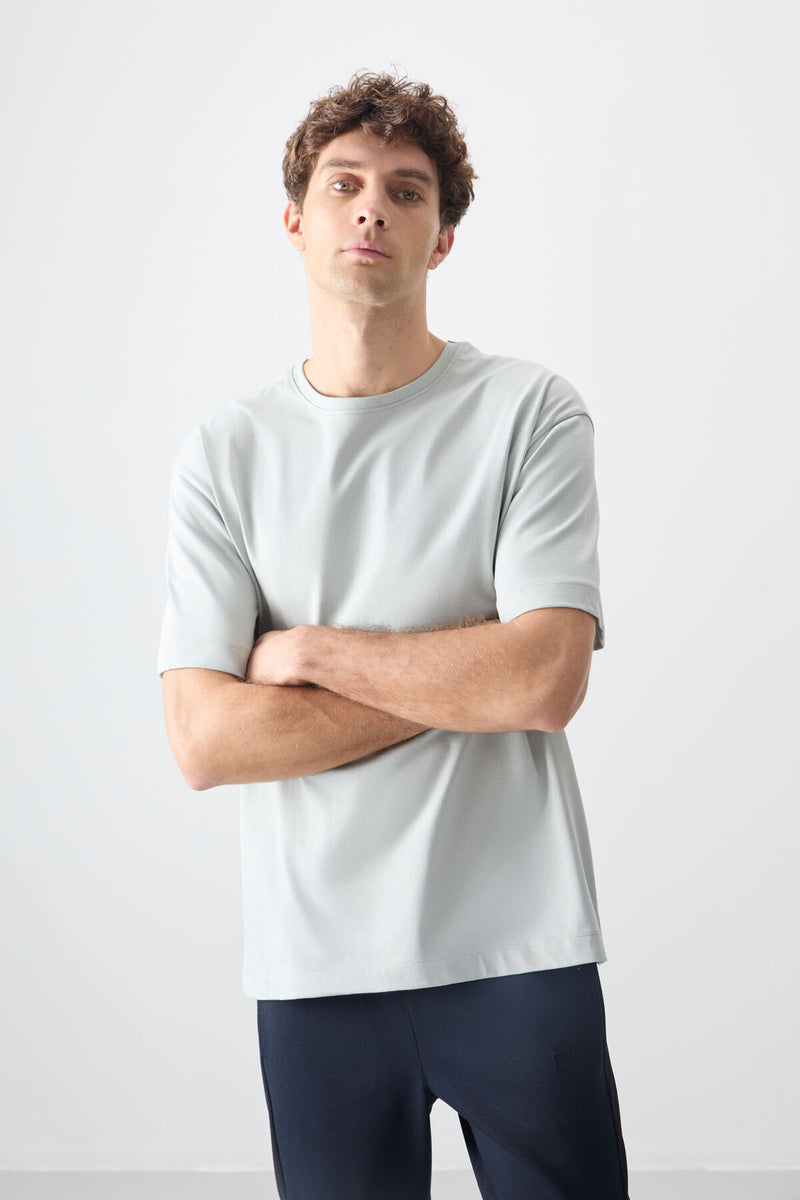 T-shirt Homme Basique Oversize en Coton Doux