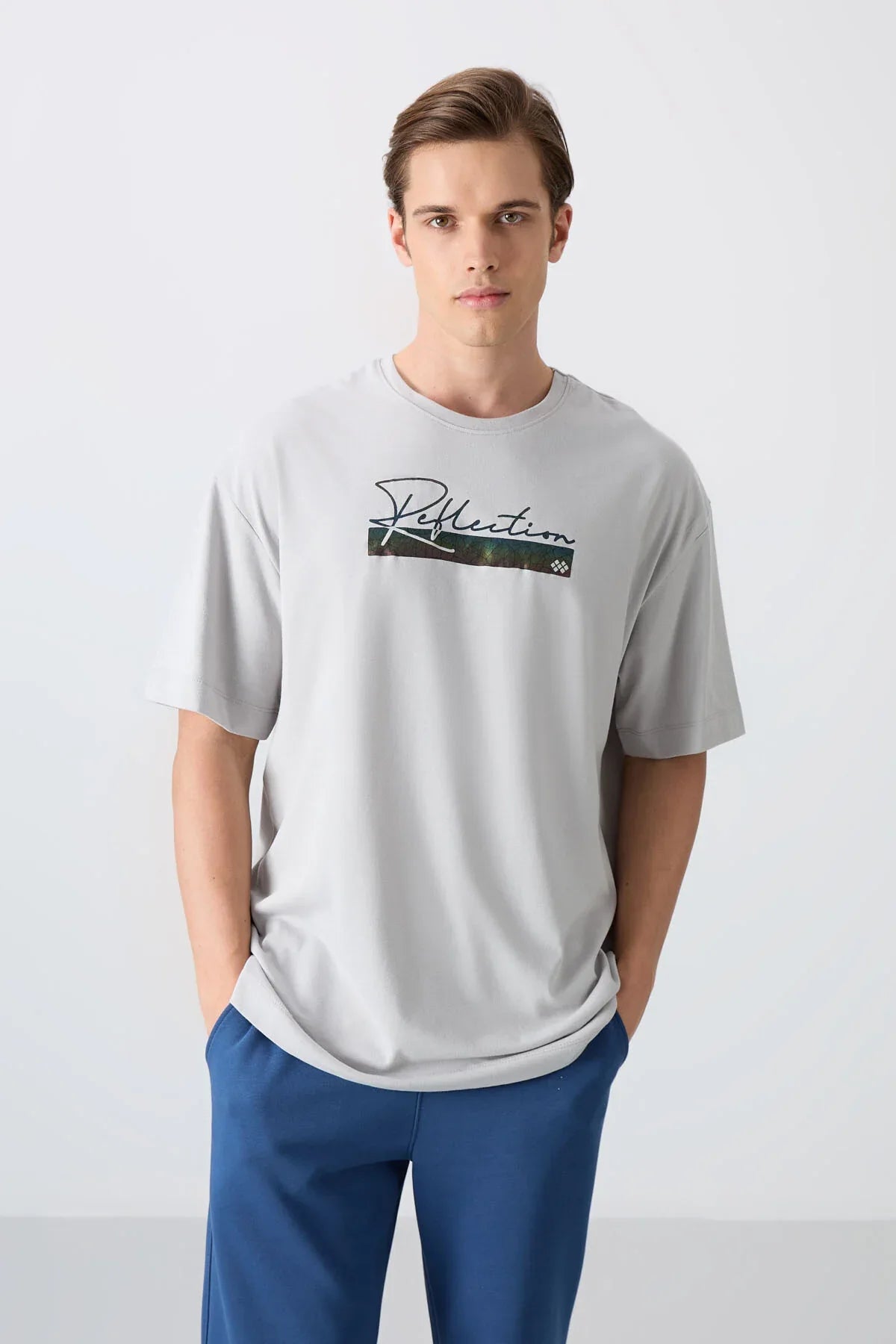 T-shirt homme oversize en coton épais avec imprimé - 88334 - Justyol
