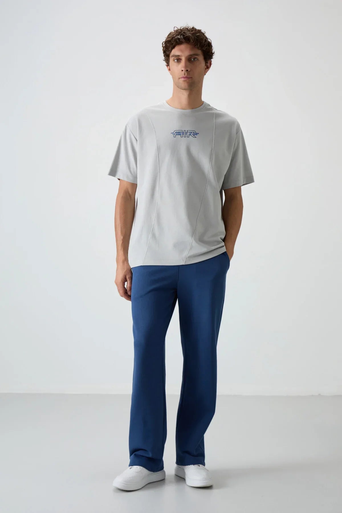T-shirt homme oversize imprimé en coton épais texturé - Justyol