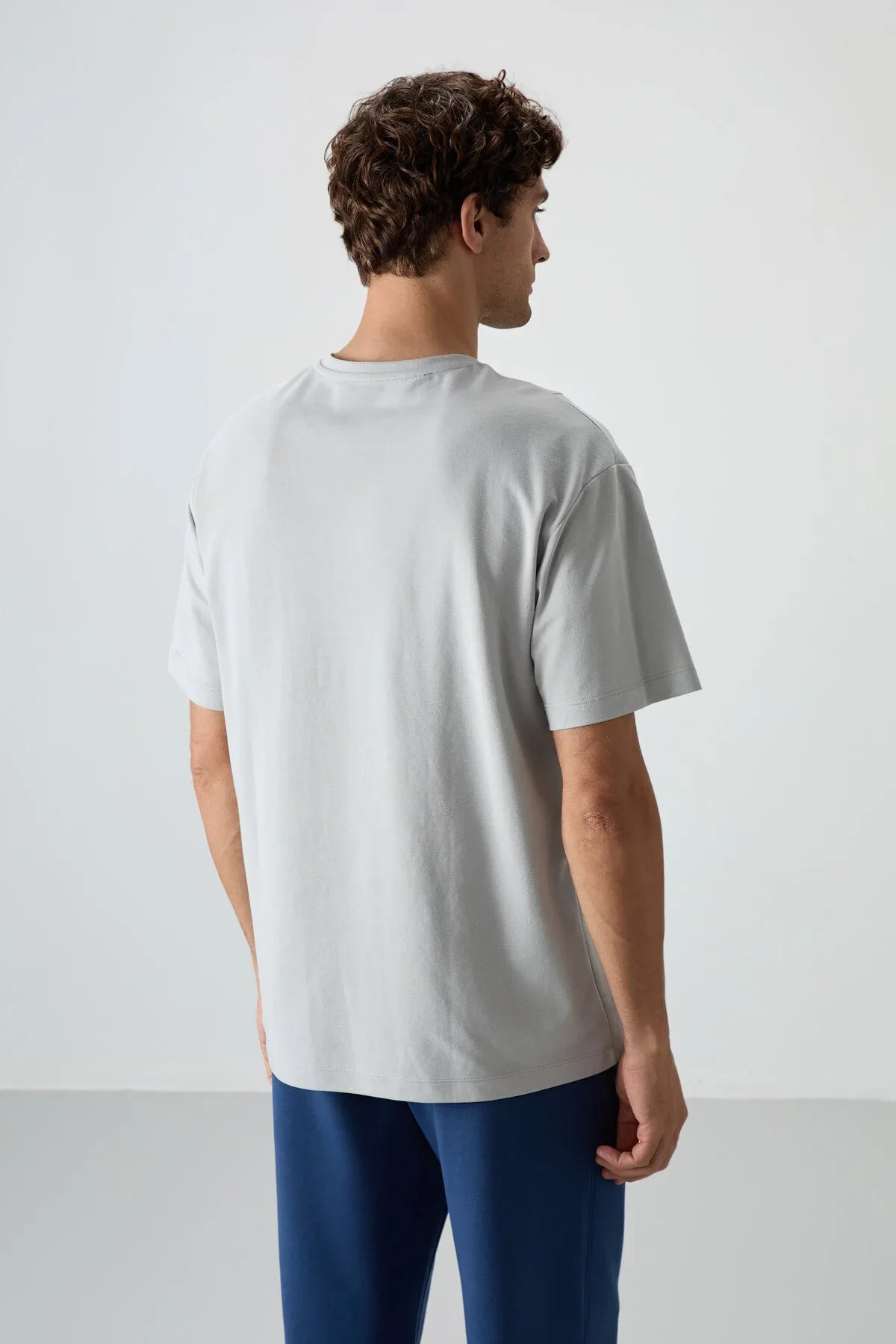 T-shirt homme oversize imprimé en coton épais texturé - Justyol