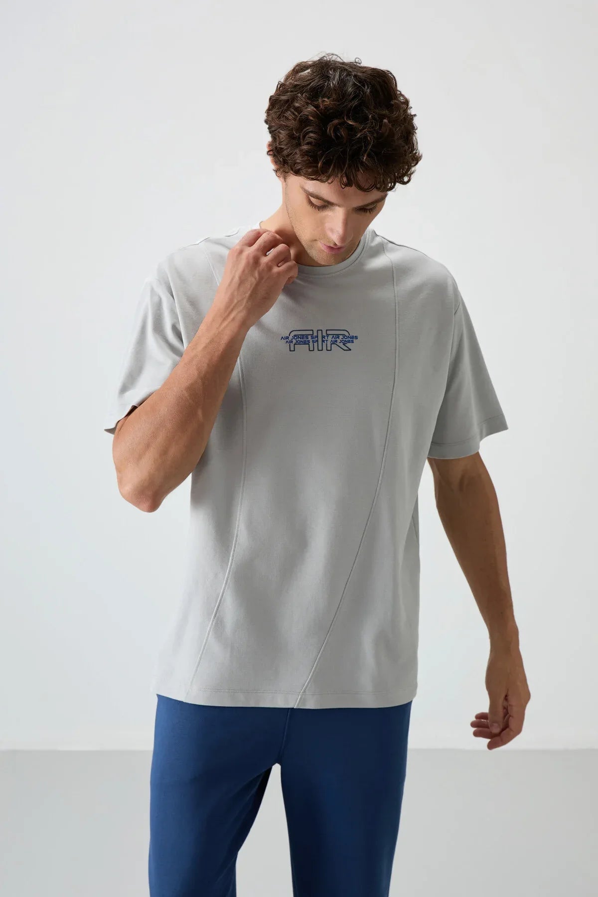 T-shirt homme oversize imprimé en coton épais texturé - Justyol