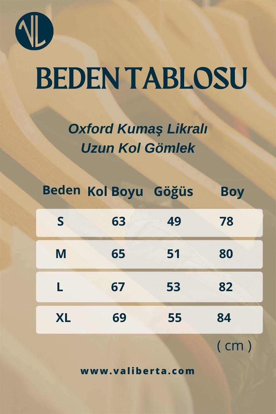 Oxford Kumaş Likralı Uzun Kol Gömlek - Justyol