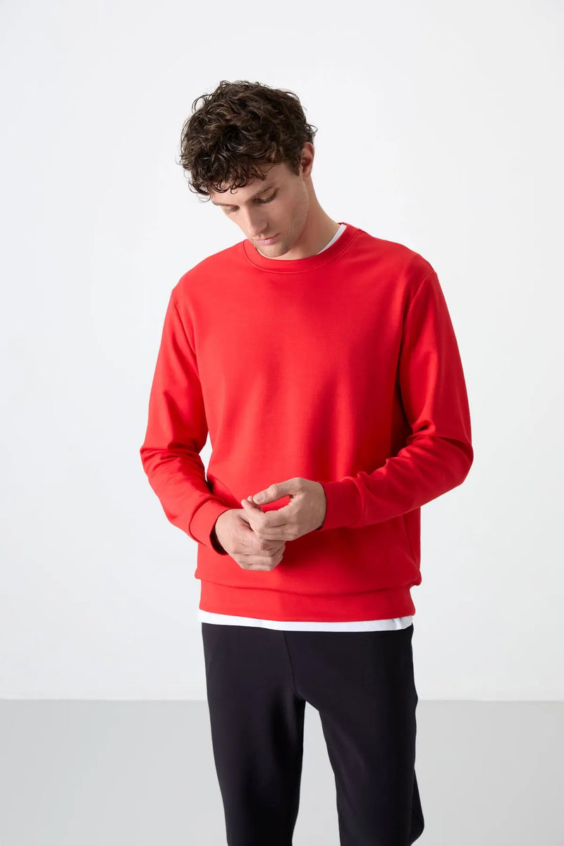 Sweatshirt pour homme à col rond, coupe décontractée - 88053