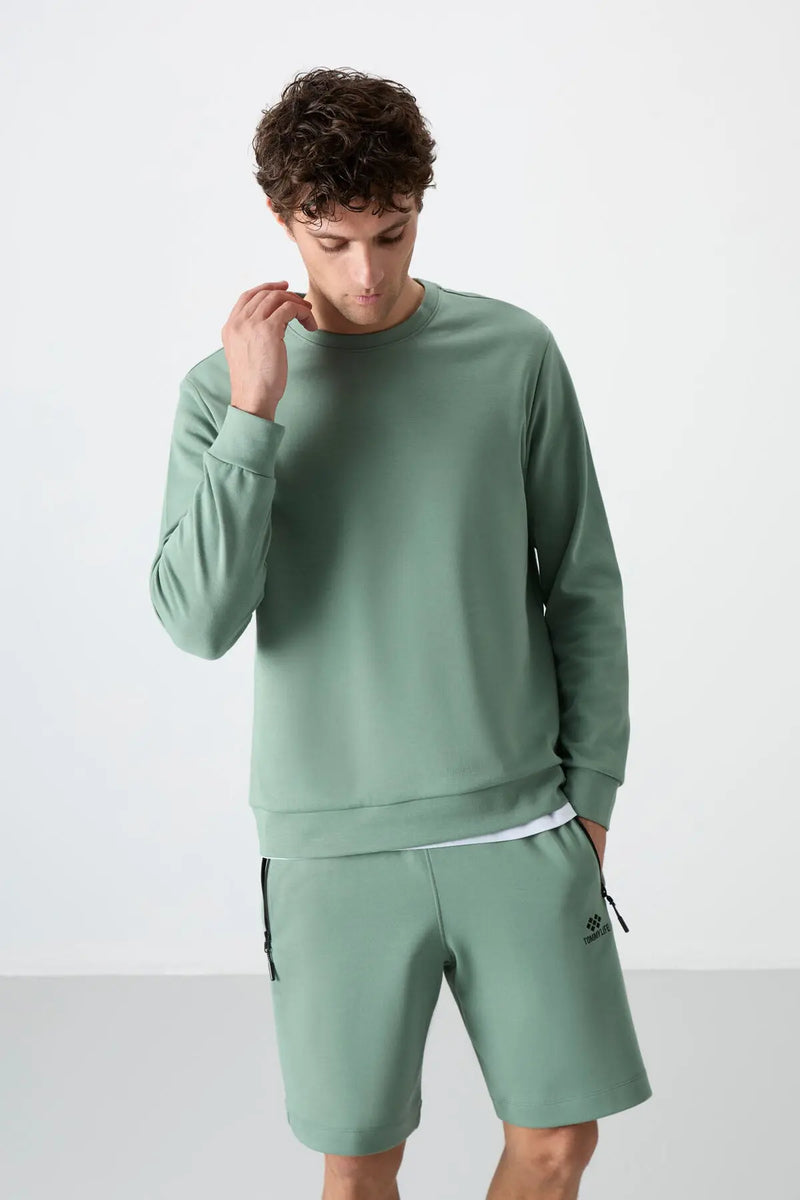 Sweatshirt pour homme à col rond, coupe décontractée - 88053