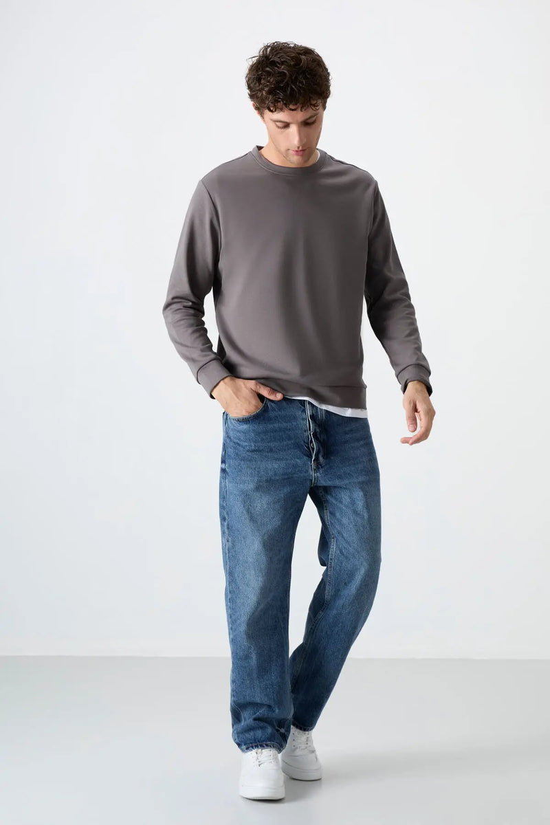 Sweatshirt pour homme à col rond, coupe décontractée - 88053