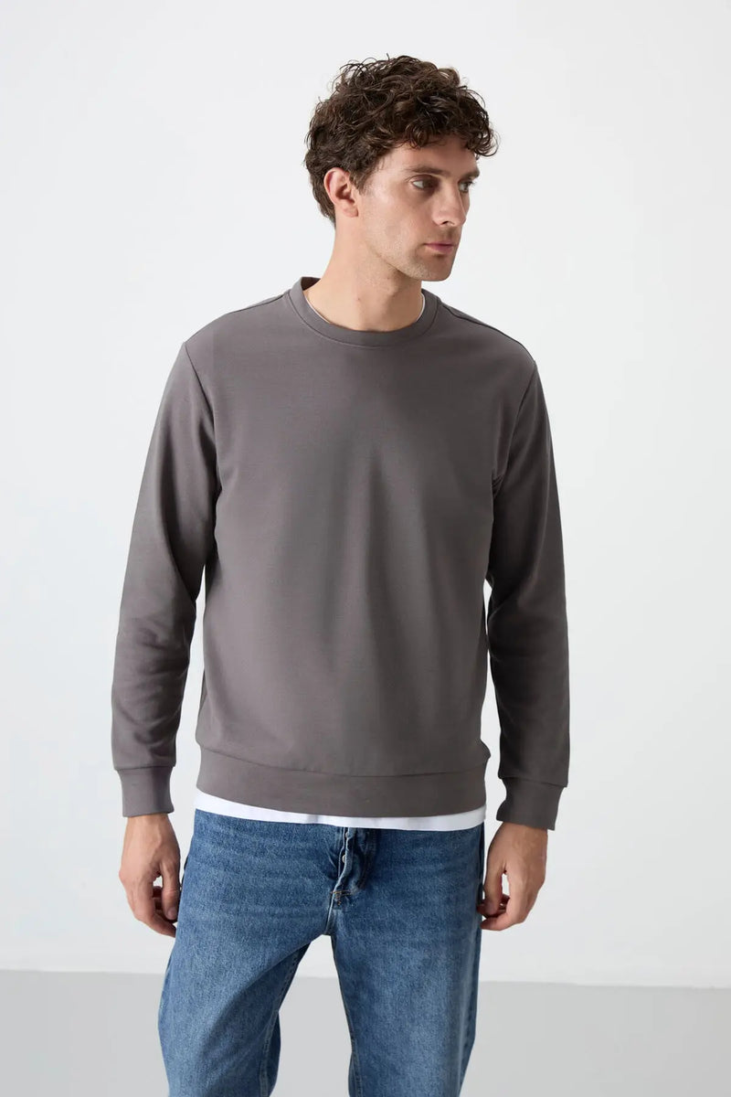 Sweatshirt pour homme à col rond, coupe décontractée - 88053