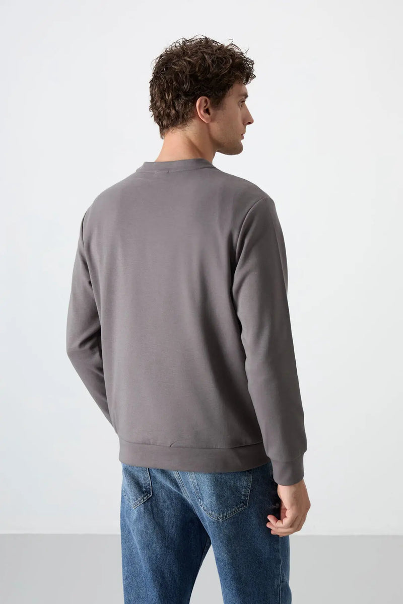 Sweatshirt pour homme à col rond, coupe décontractée - 88053