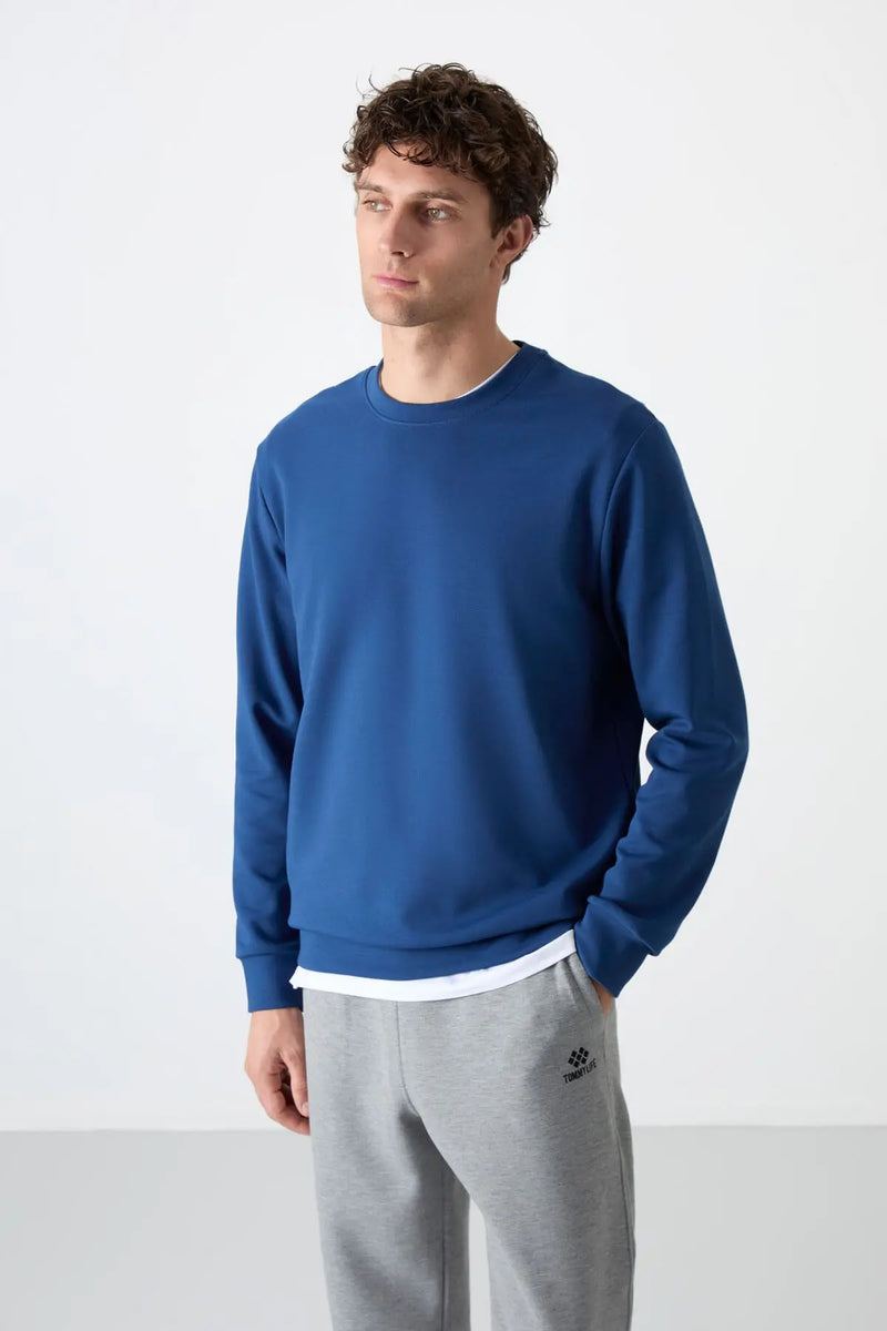 Sweatshirt pour homme à col rond, coupe décontractée - 88053