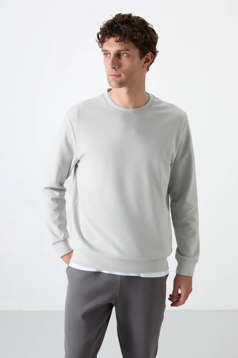 Sweatshirt pour homme à col rond, coupe décontractée - 88053