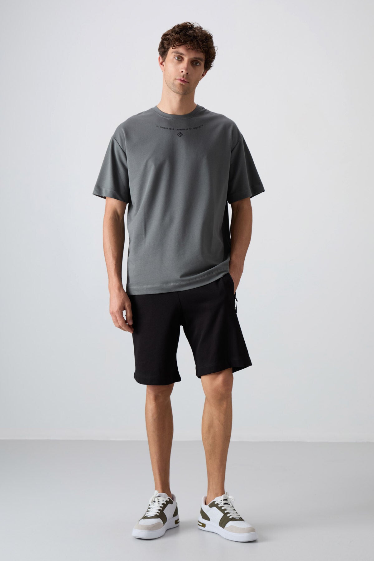 <tc>Short basique pour homme en coton, épais et à texture douce, coupe confort - 81259</tc>