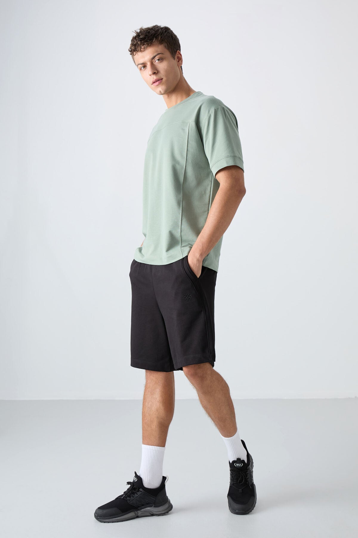 <tc>Short basique pour homme en coton, épais et à texture douce, coupe confort - 81260</tc>