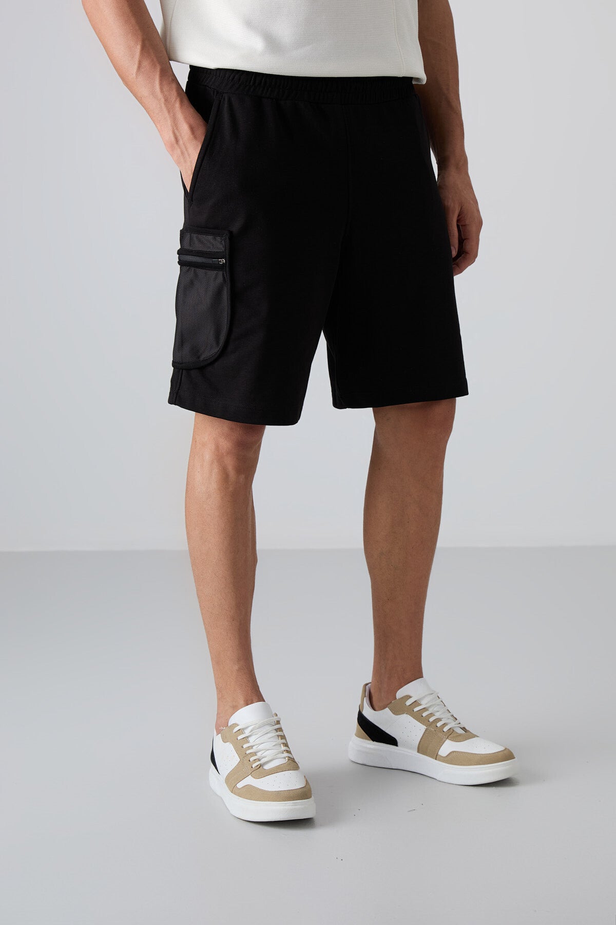 <tc>Short pour homme en coton, épais et à texture douce, coupe confort avec impression - 81266</tc>