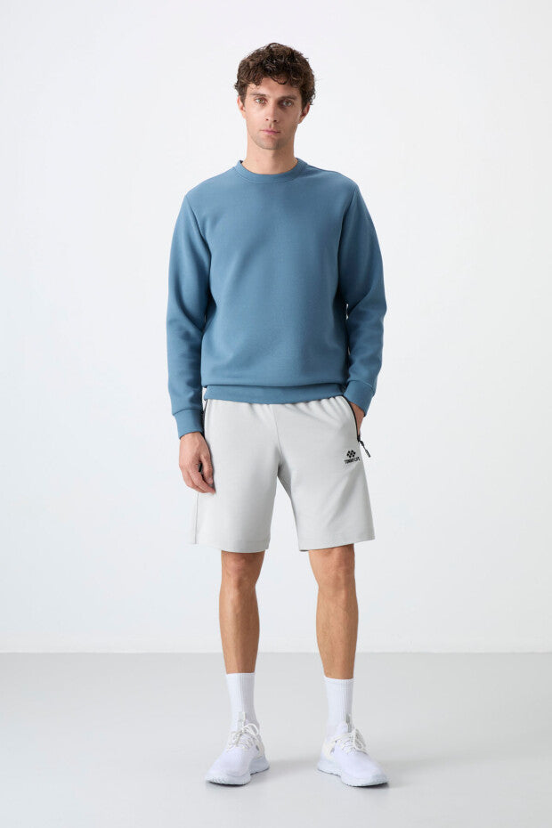 Short homme à cordon avec poche arrière zippée – coupe standard sportive - 81136