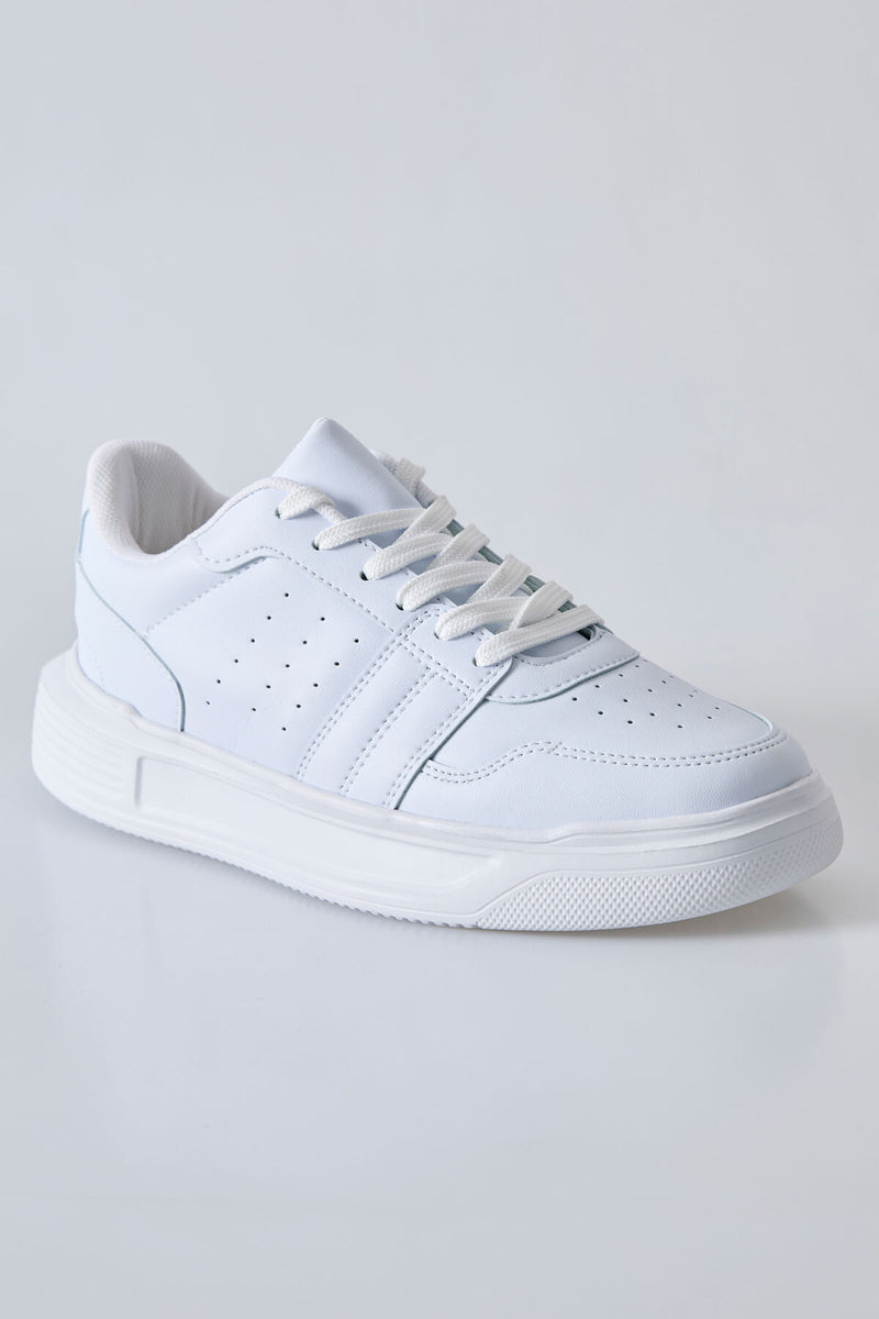 Baskets Sportives à Lacets pour Homme - Cuir Synthétique, Semelle Épaisse