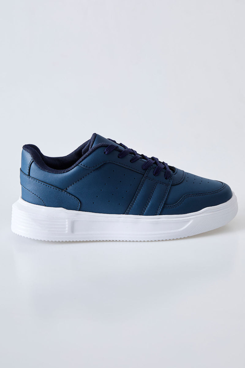 Baskets Sportives à Lacets pour Homme - Cuir Synthétique, Semelle Épaisse