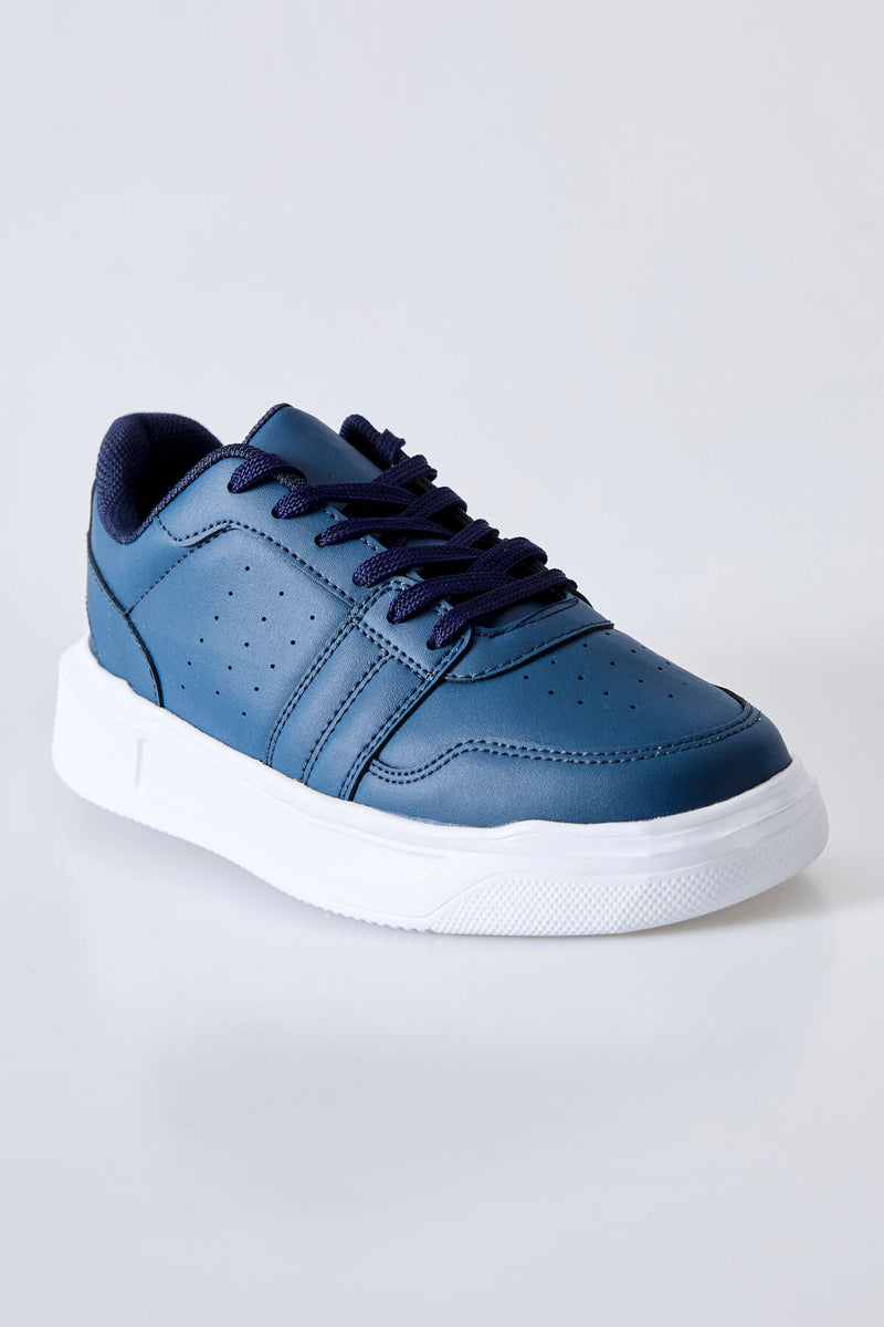 Baskets Sportives à Lacets pour Homme - Cuir Synthétique, Semelle Épaisse