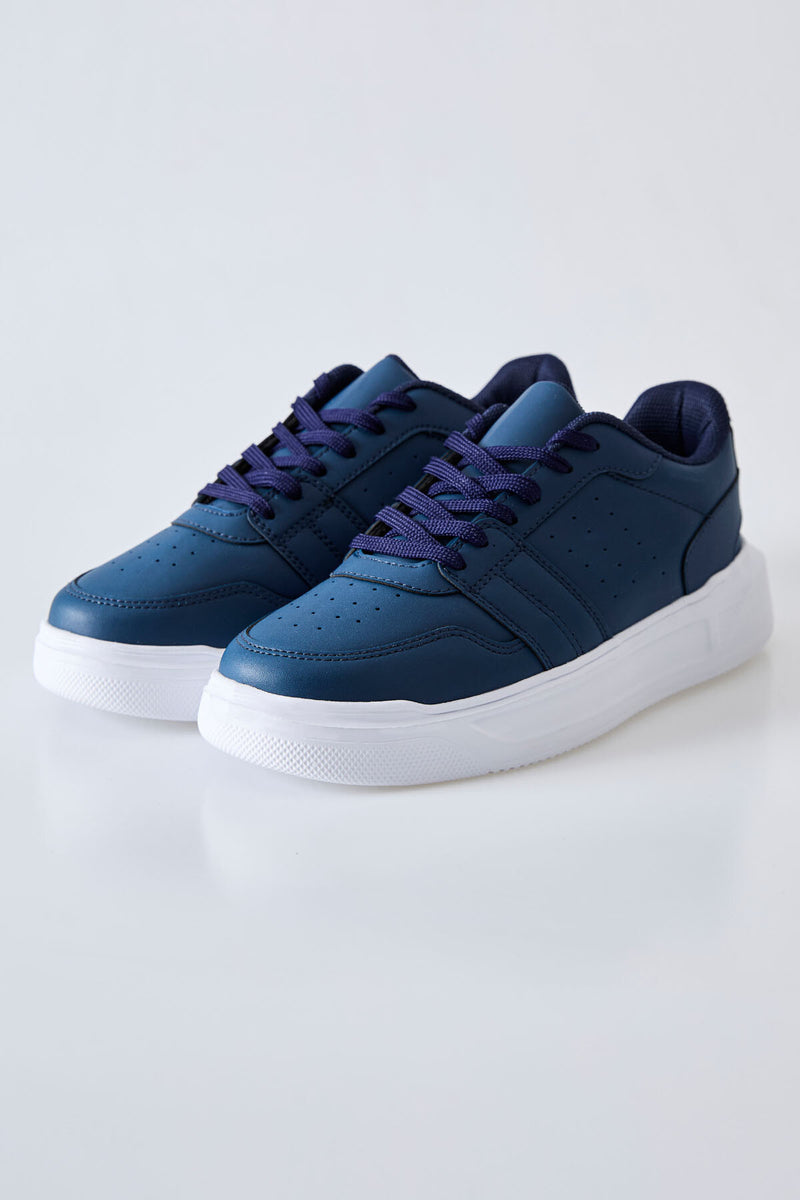 Baskets Sportives à Lacets pour Homme - Cuir Synthétique, Semelle Épaisse