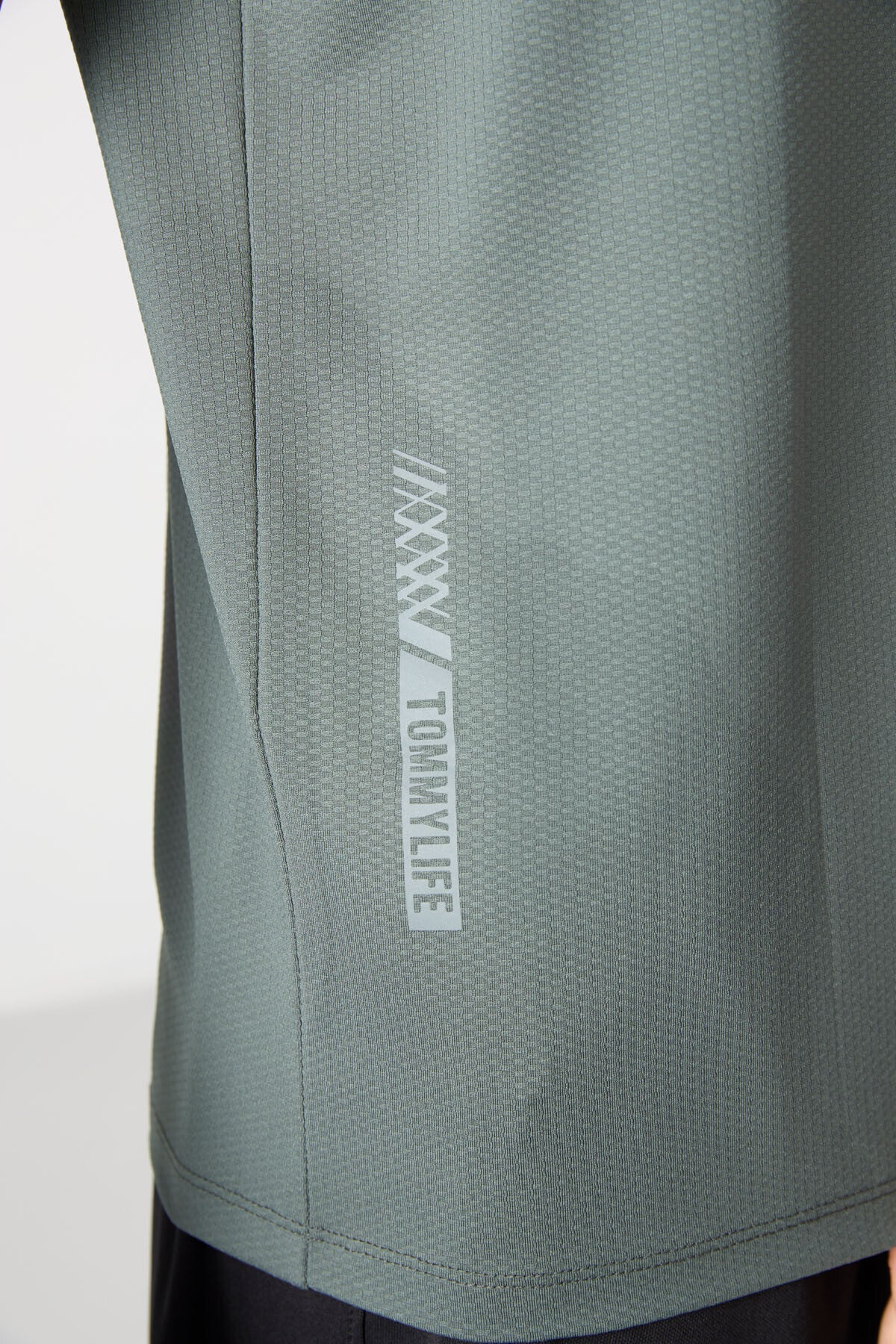 polyester nefes alan dokulu ince esnek standart fit erkek performans t-shirt - 88388 - Justyol