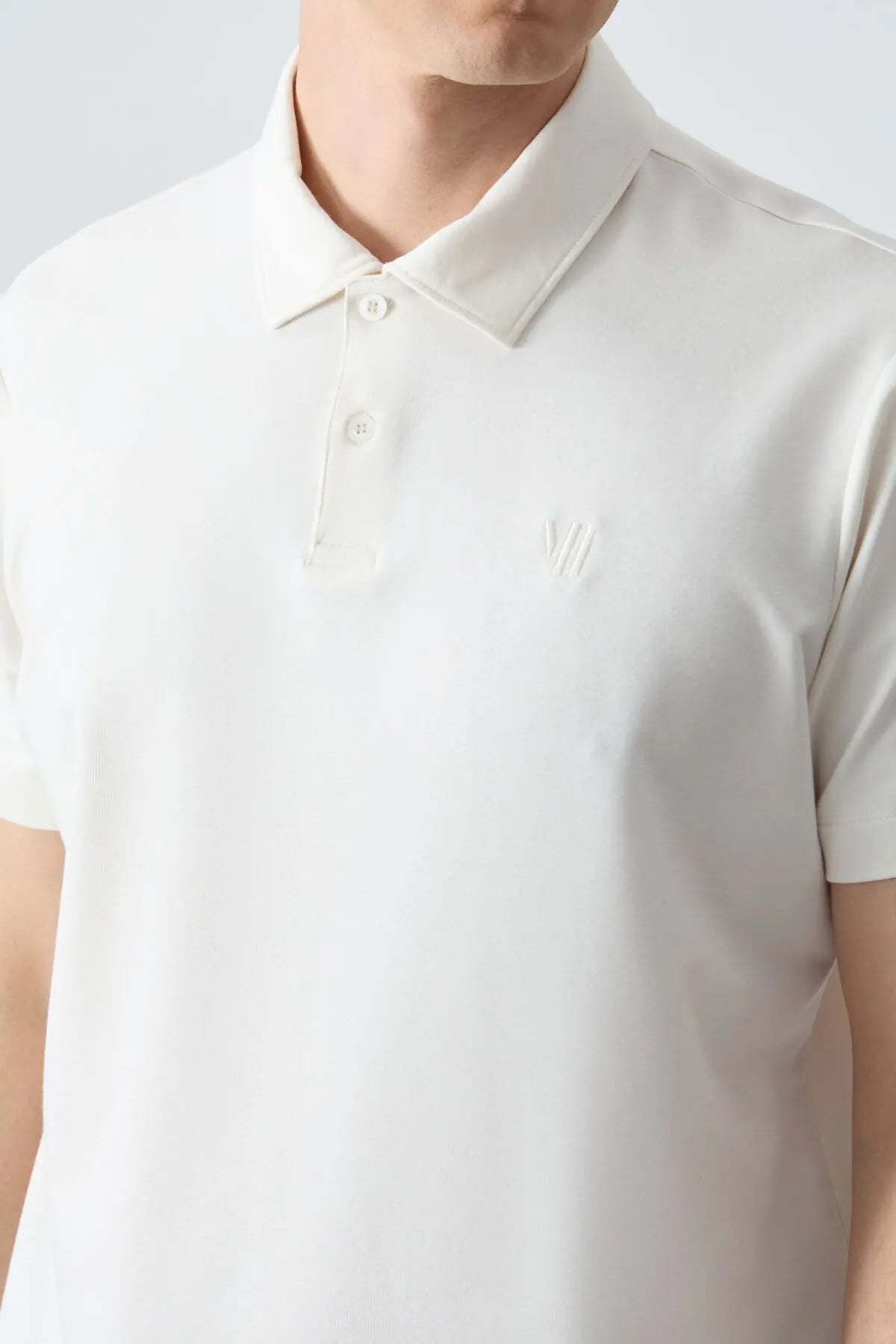 basic göğüs logolu standart kalip triko polo yaka erkek t-shirt - 87768 - Justyol