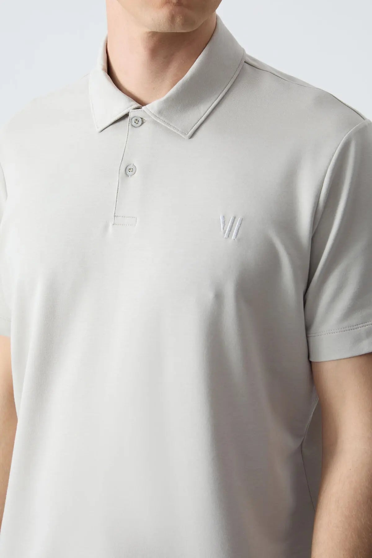 basic göğüs logolu standart kalip triko polo yaka erkek t-shirt - 87768 - Justyol