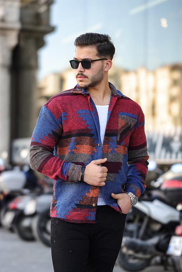 Chemise homme motif ethnique style bohème en coton