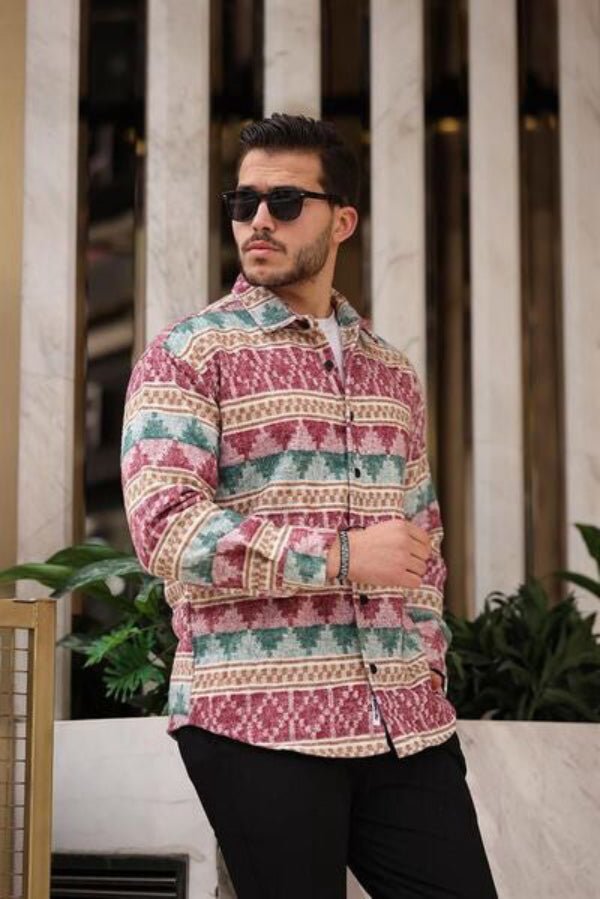 etnik desen vintage oduncu gömlek - Justyol