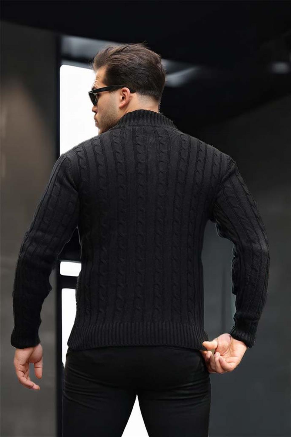 Pull Homme Bardem Maille Torsadée Demi-Zip