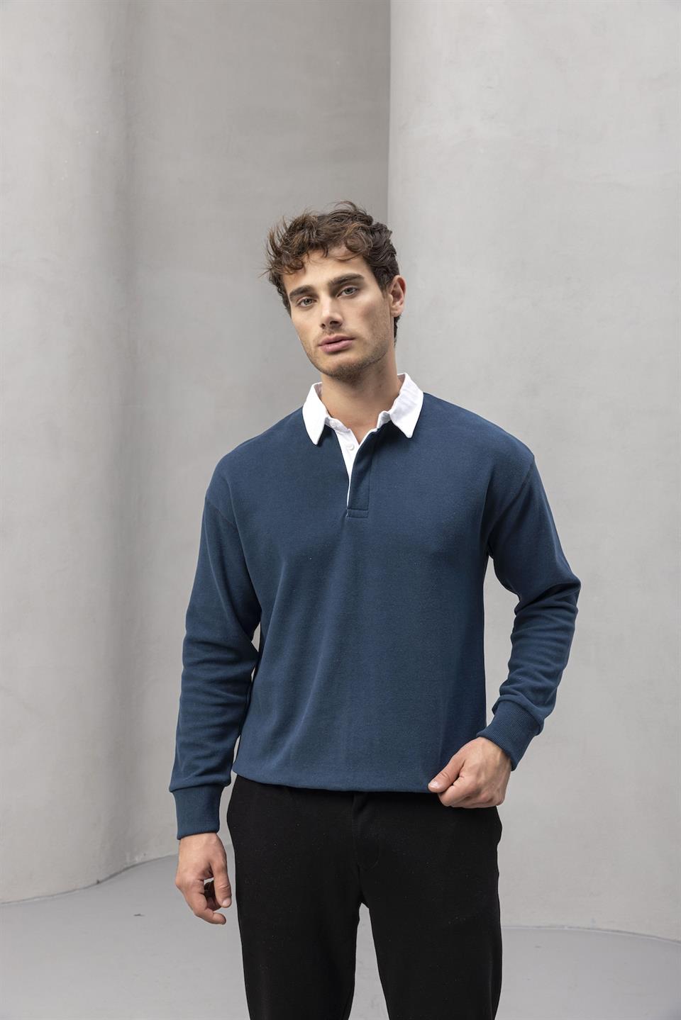 Sweat Homme Luis Col Polo en Maille Selanik