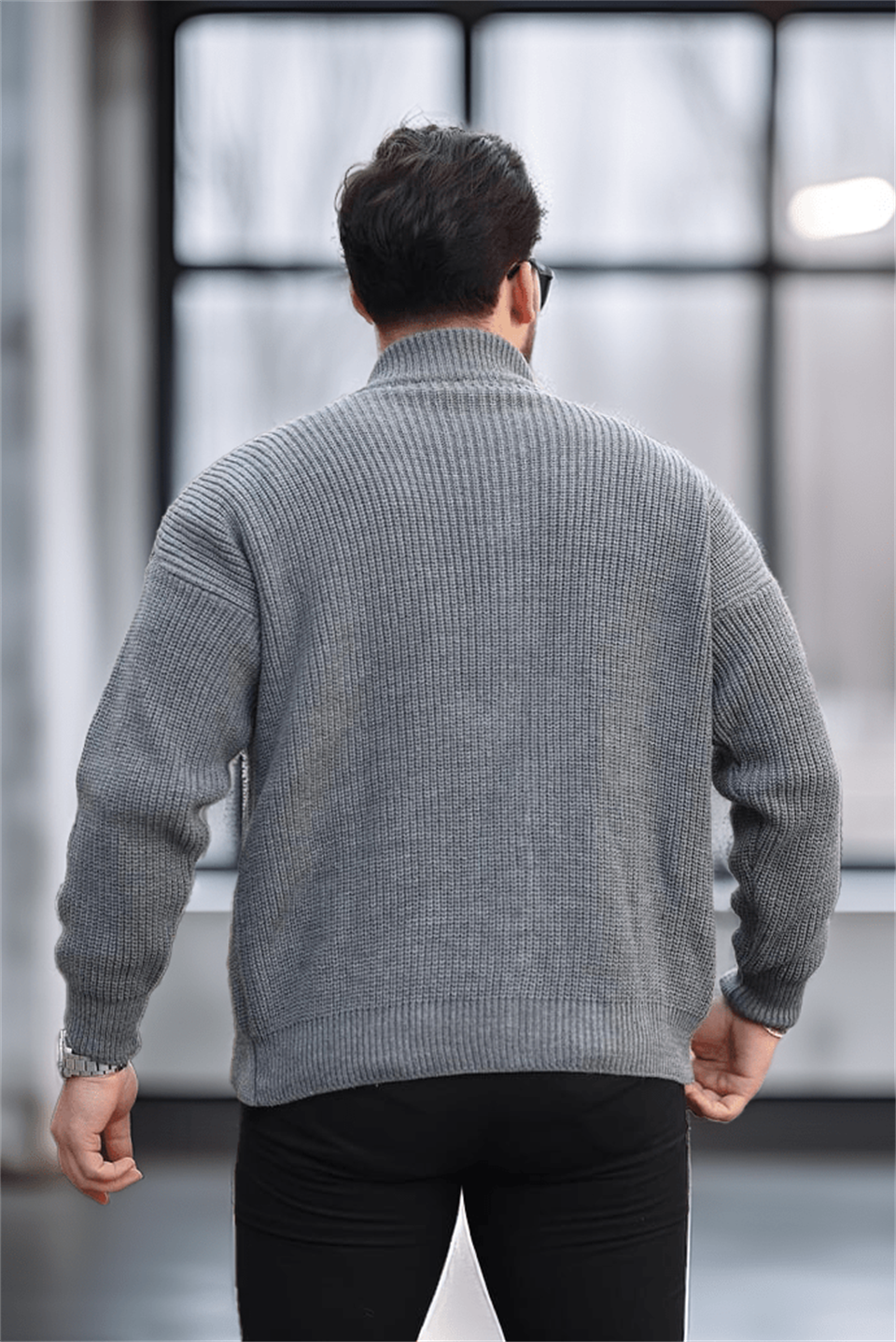 Gilet homme oversize zippé en maille Selanik