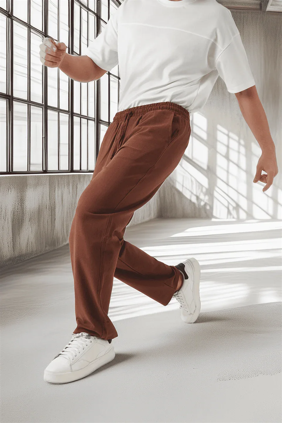 pantalon baggy homme coton léger respirant - Justyol