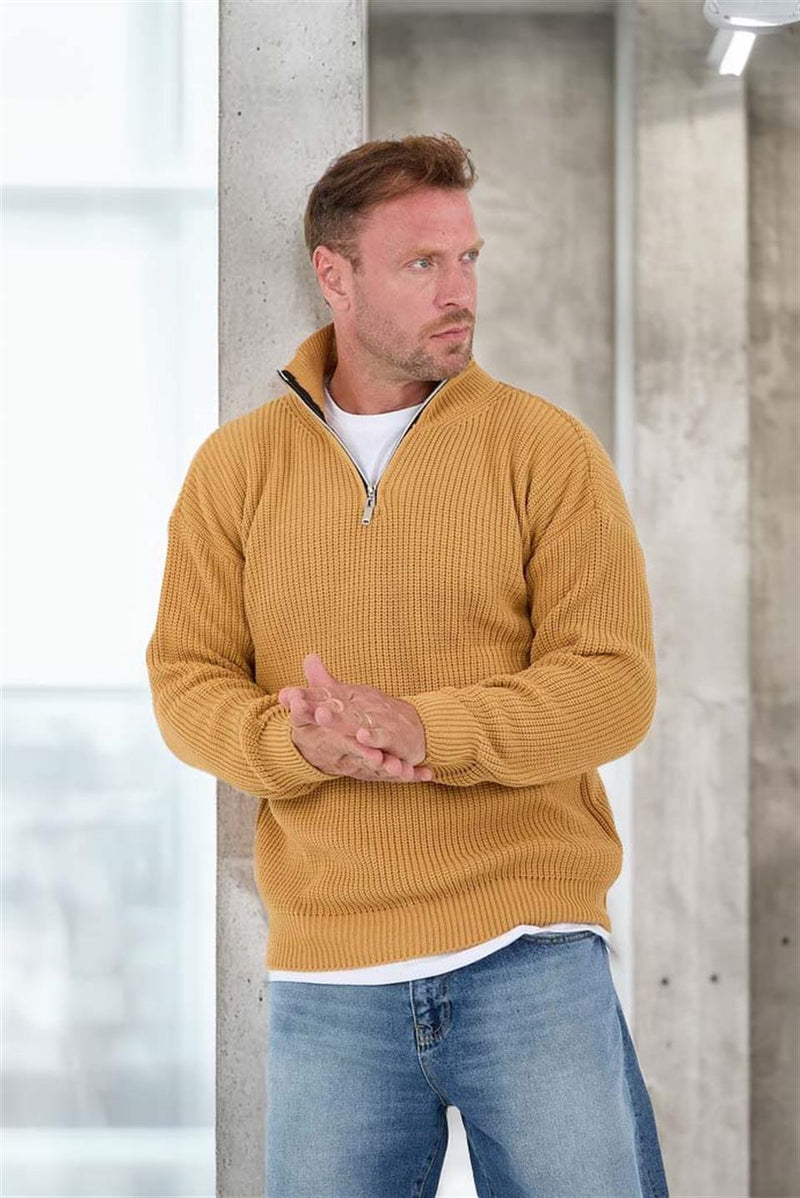 Pull Homme Nolan Maille Selanik Demi-Zip Oversize